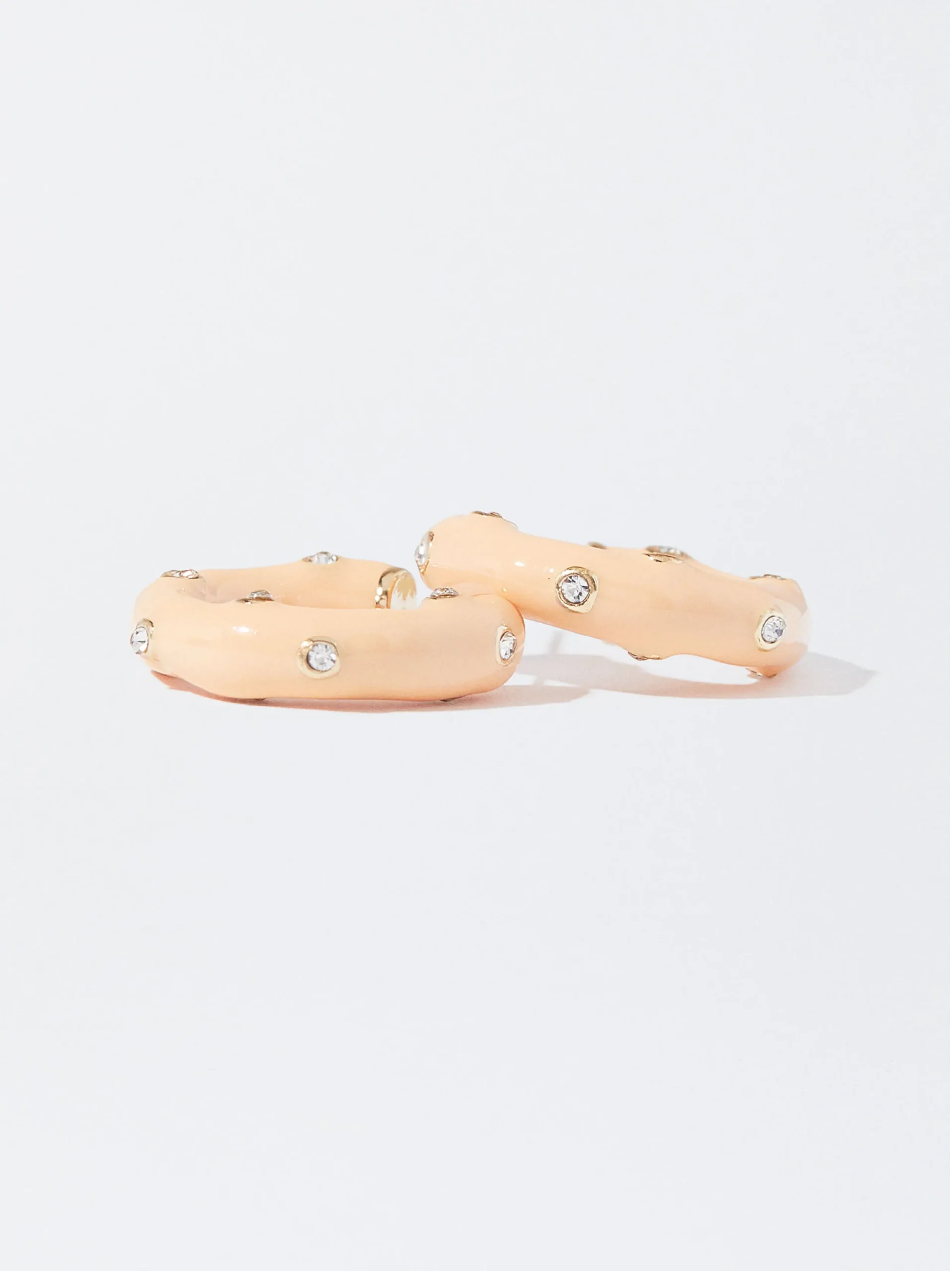 PARFOIS Pendientes De Aro Con Cristales Naranja Best