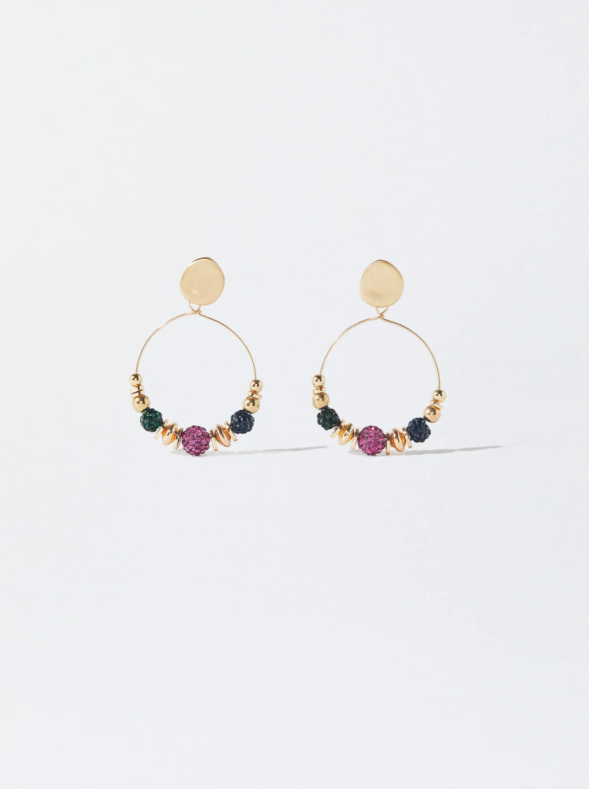 PARFOIS Pendientes De Aro Con Cristales Multicor Flash Sale