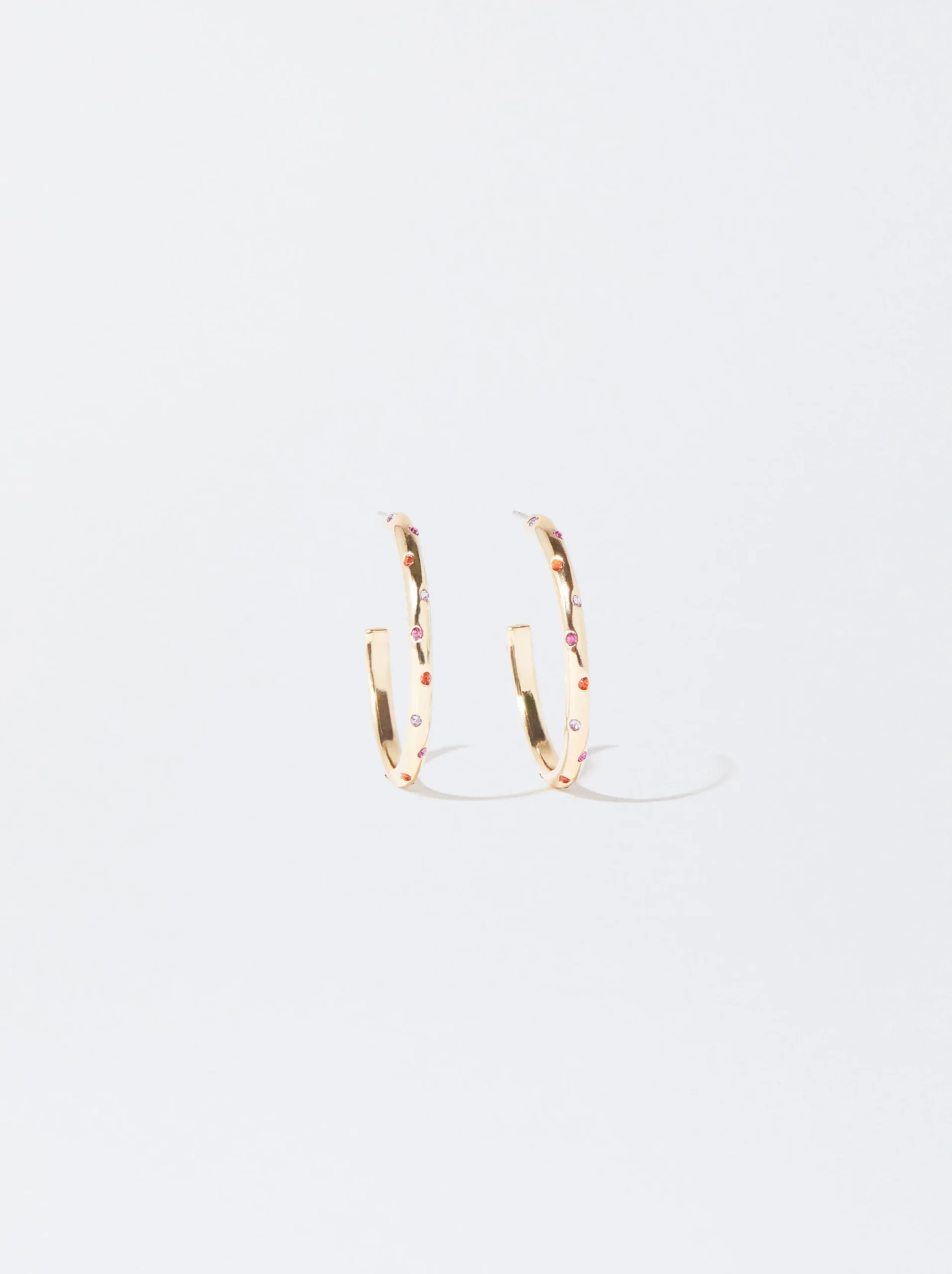 PARFOIS Pendientes De Aro Con Cristales Multicor Clearance