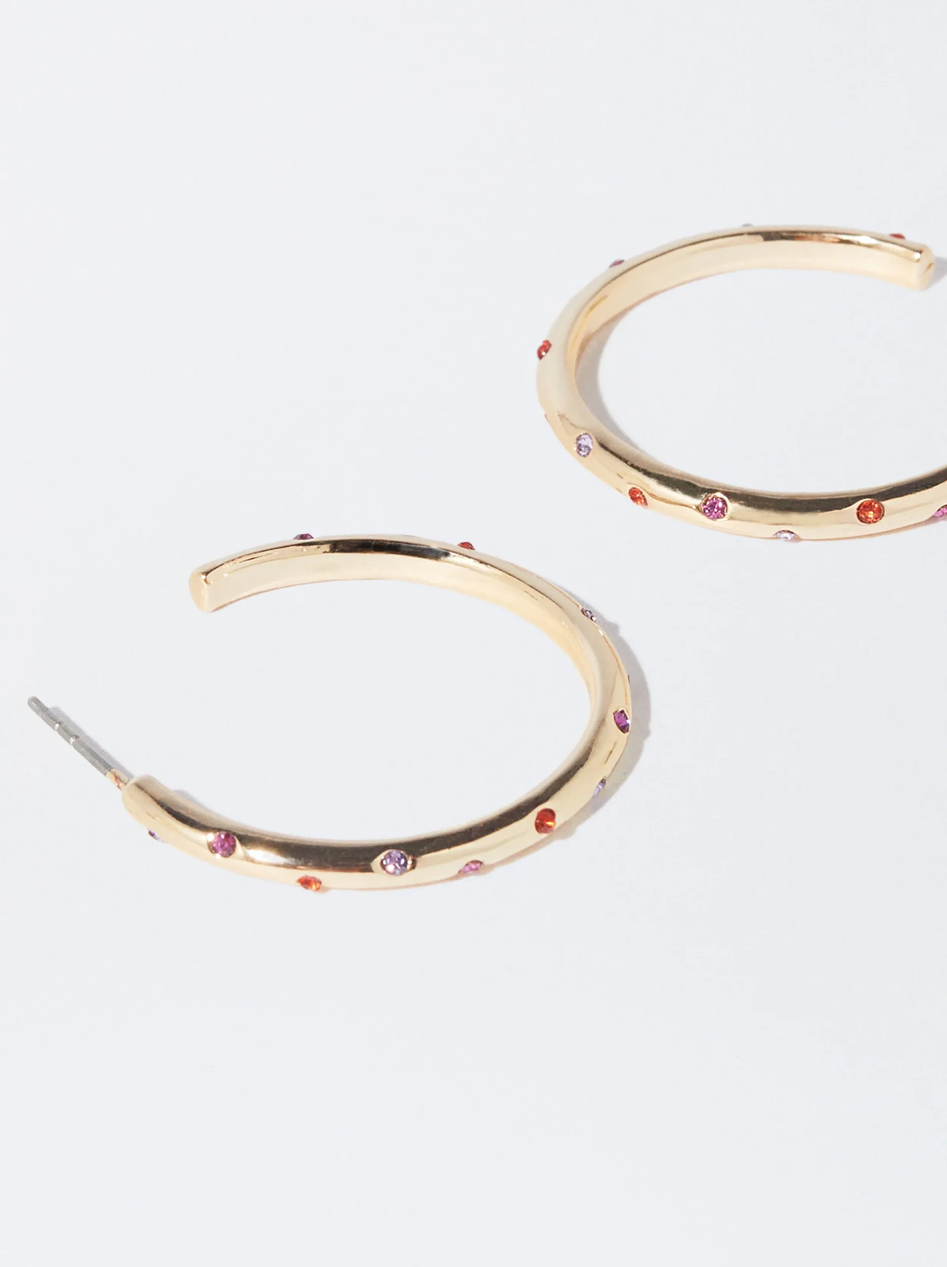 PARFOIS Pendientes De Aro Con Cristales Multicor Clearance