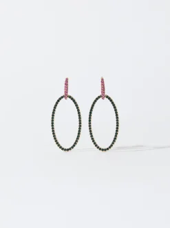 PARFOIS Pendientes De Aro Con Cristales Multicor Best
