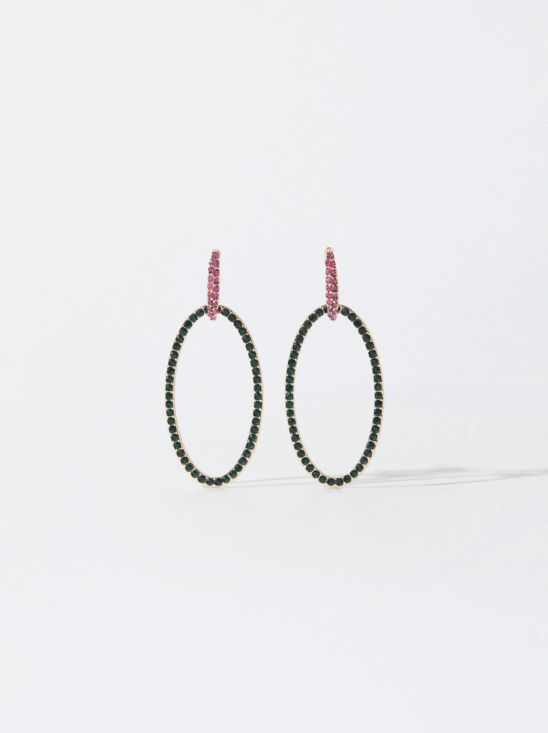 PARFOIS Pendientes De Aro Con Cristales Multicor Best