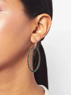 PARFOIS Pendientes De Aro Con Cristales Multicor Best