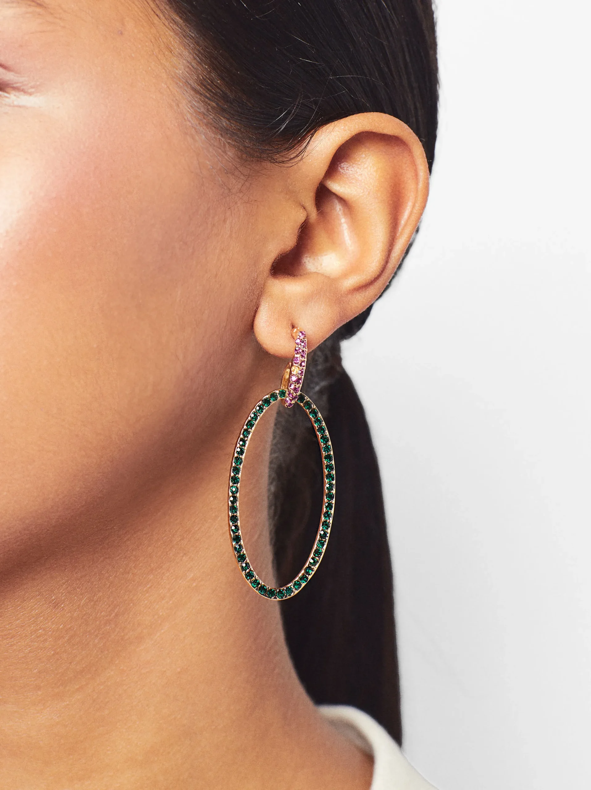 PARFOIS Pendientes De Aro Con Cristales Multicor Best