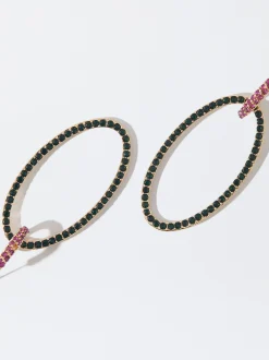 PARFOIS Pendientes De Aro Con Cristales Multicor Best