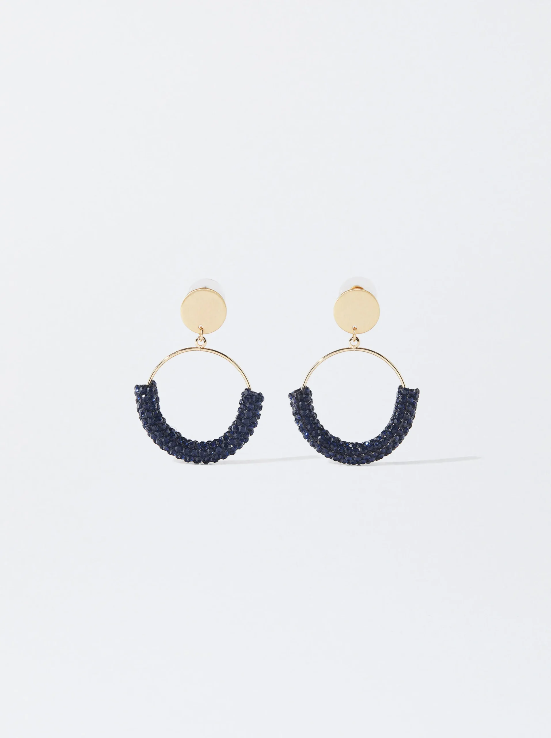 PARFOIS Pendientes De Aro Con Cristales Azul Store