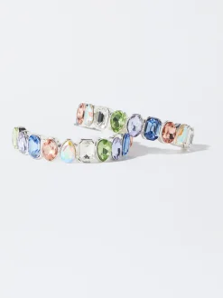 PARFOIS Pendientes De Aro Con Cristales Multicor Hot