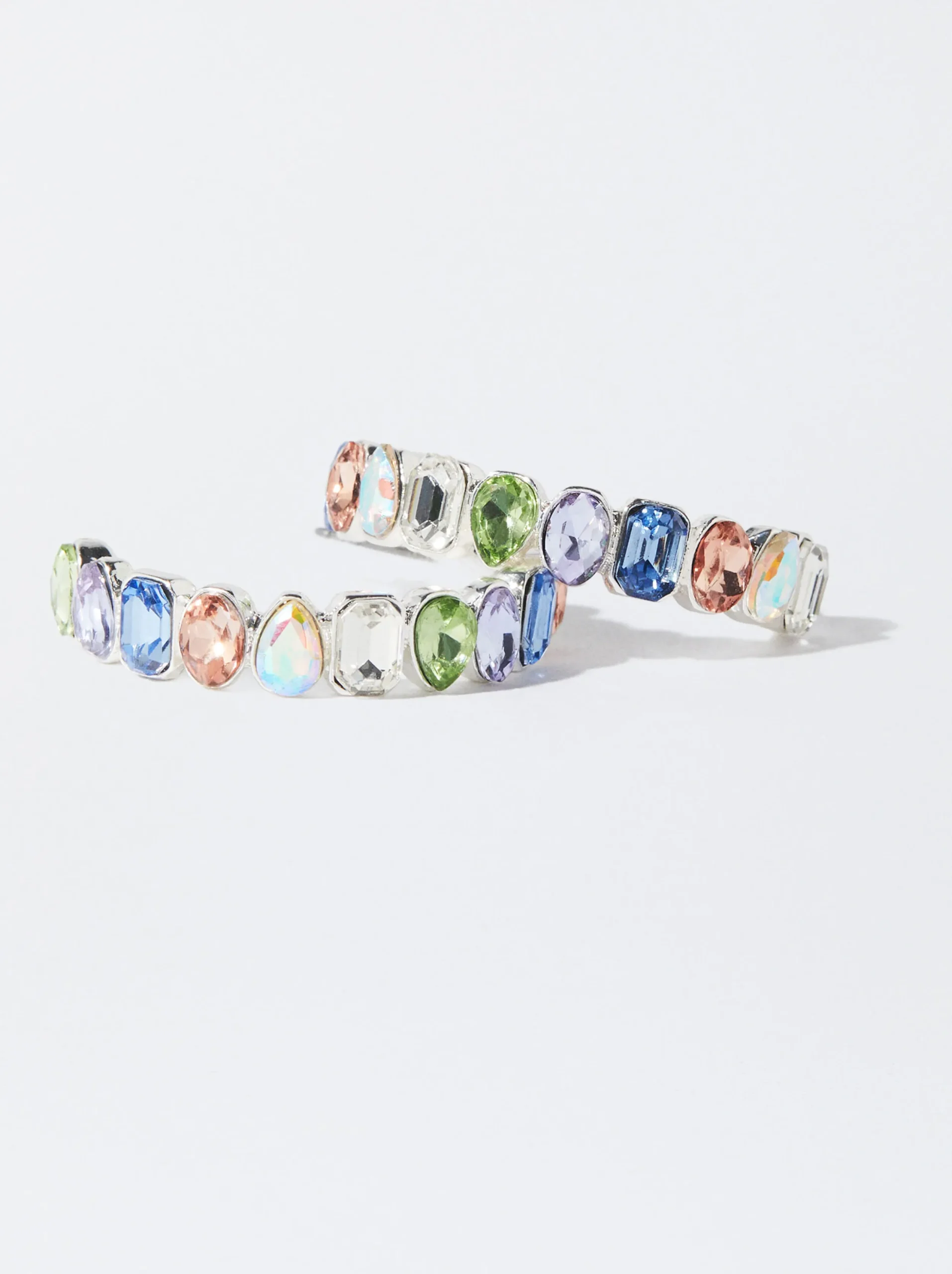 PARFOIS Pendientes De Aro Con Cristales Multicor Hot