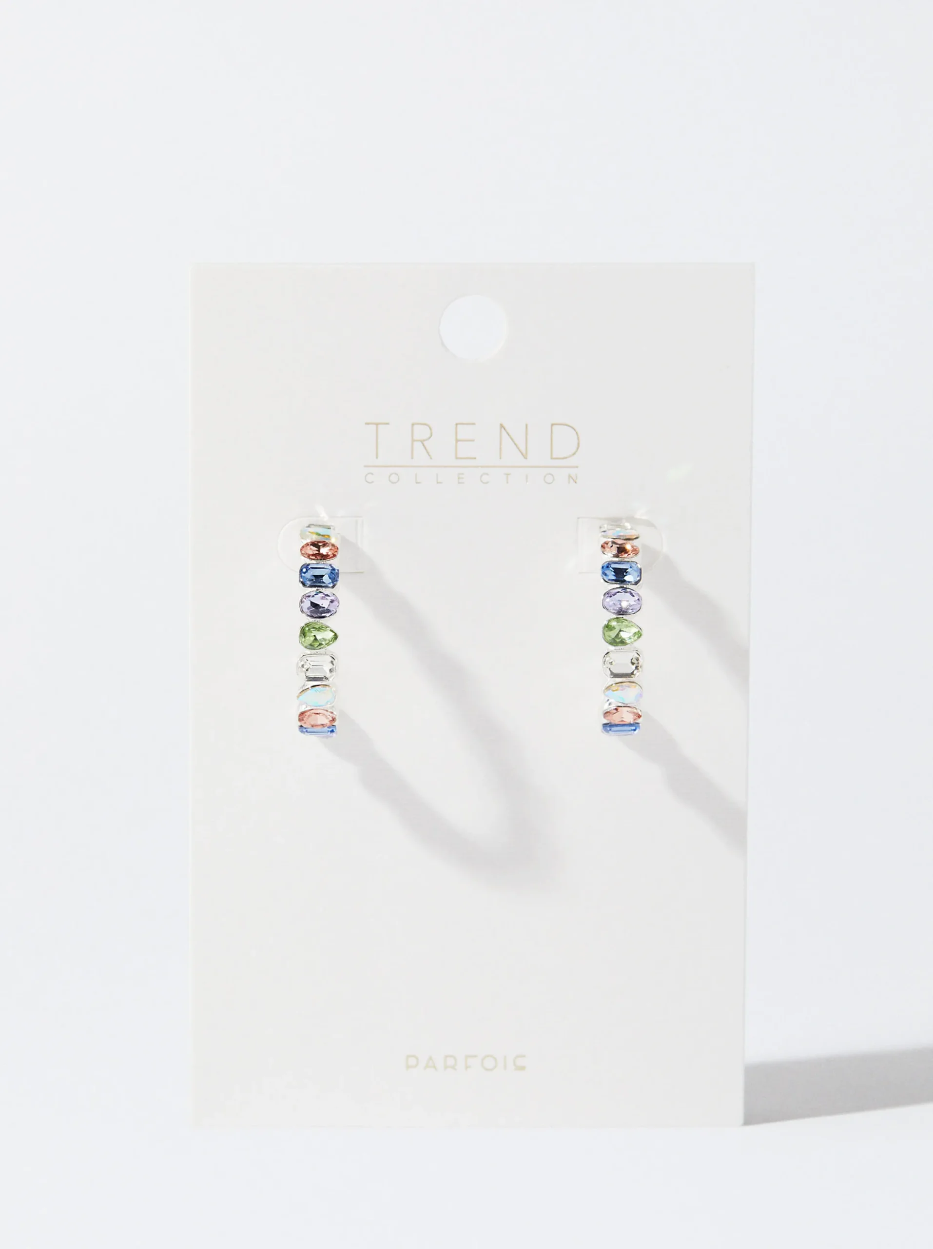PARFOIS Pendientes De Aro Con Cristales Multicor Hot