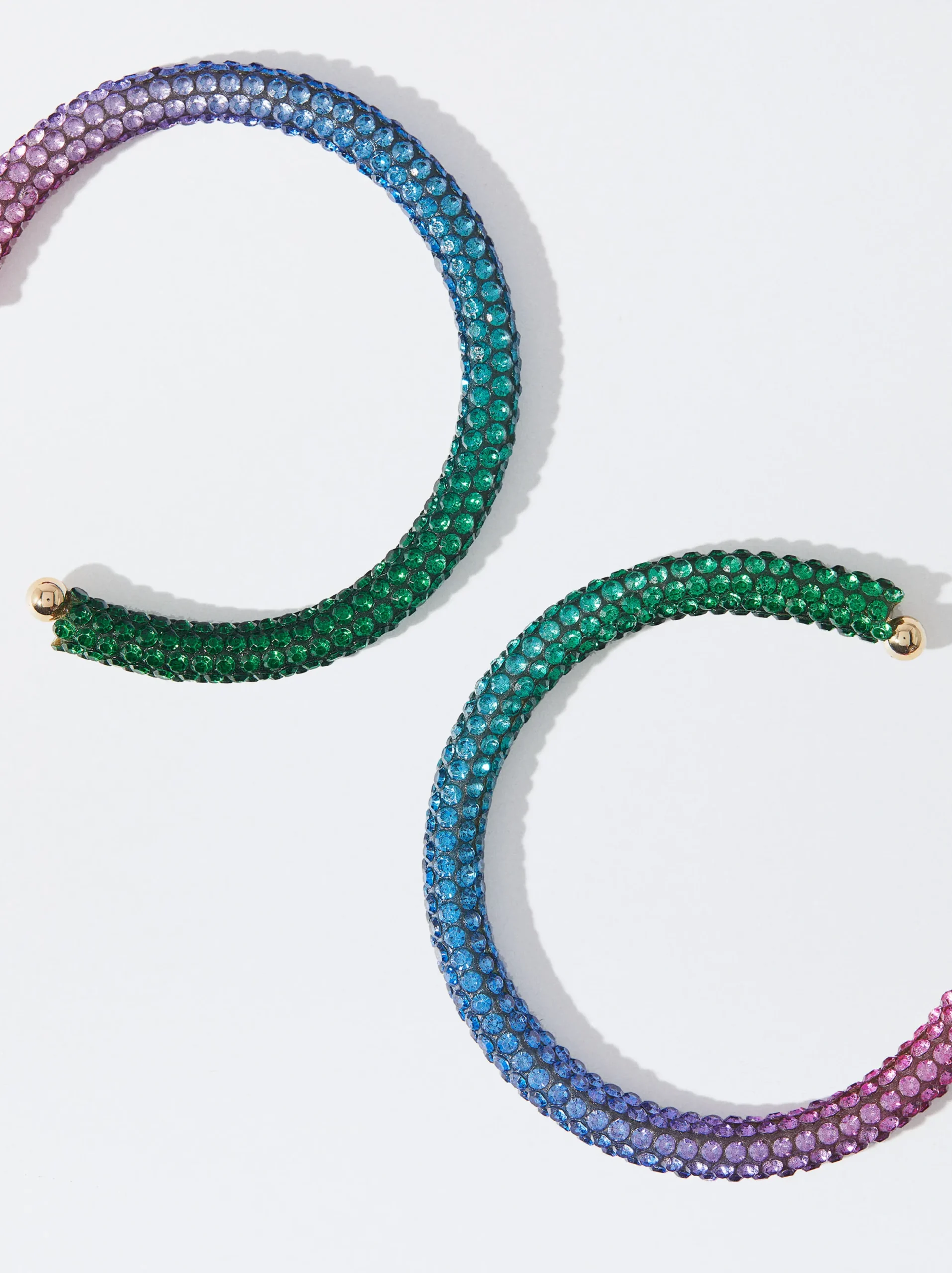 PARFOIS Pendientes De Aro Con Cristales Multicor Store
