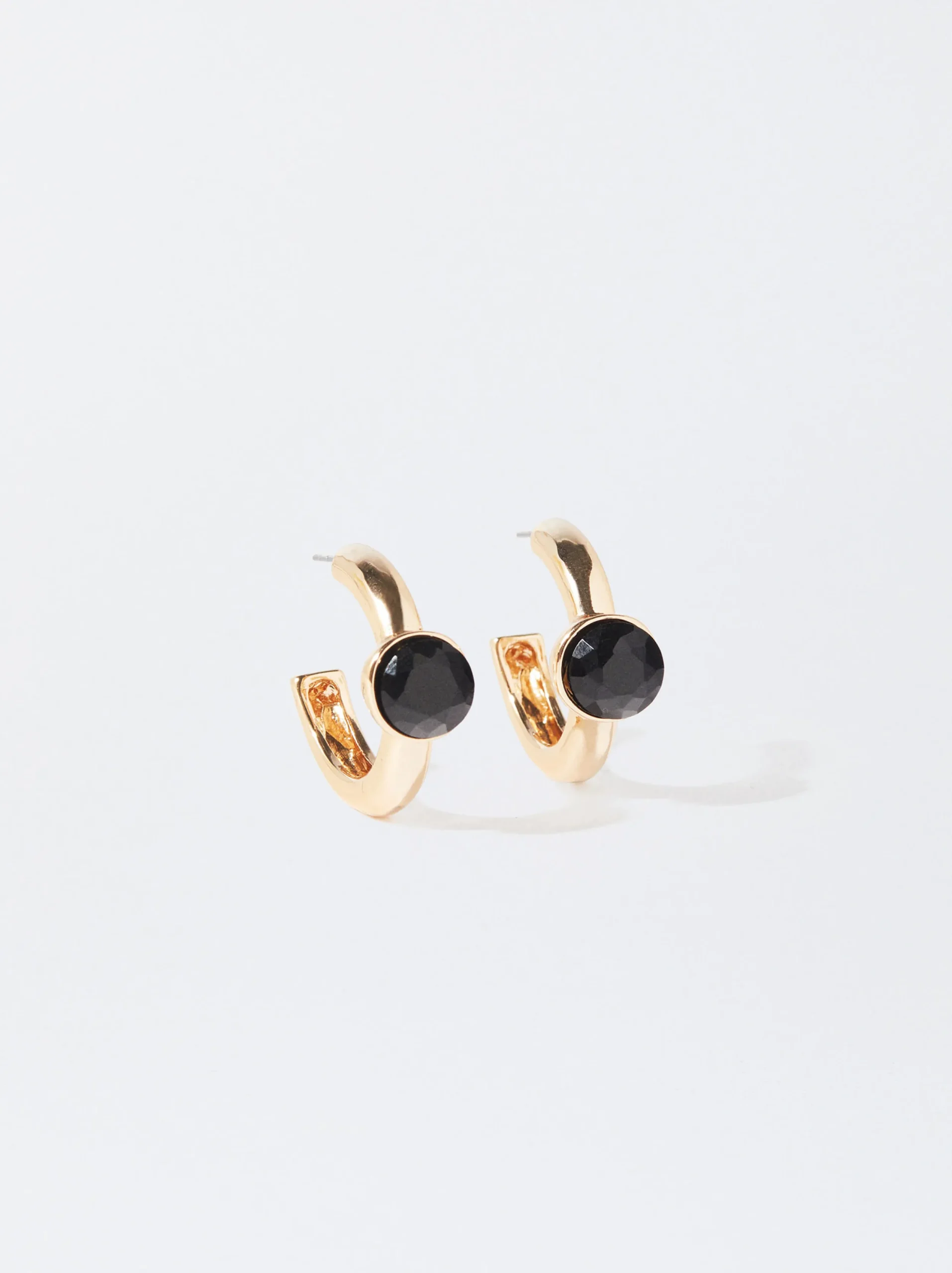 PARFOIS Pendientes De Aro Con Cristales Negro Shop