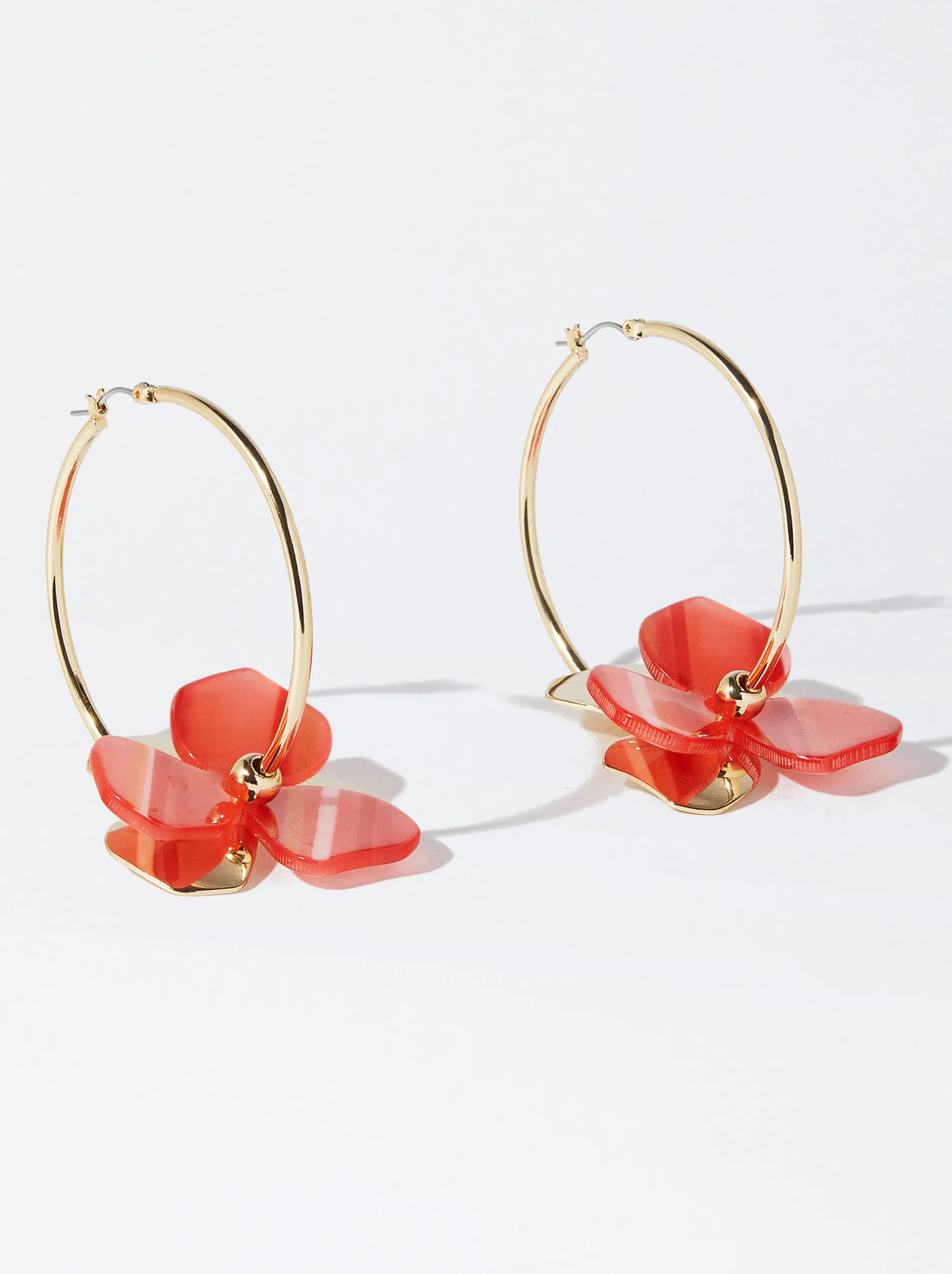 PARFOIS Pendientes De Aro Con Flor Naranja Best Sale