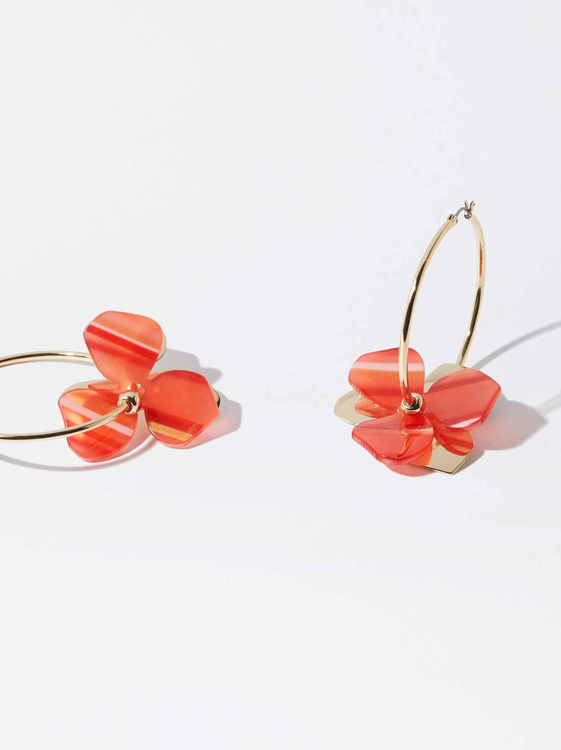 PARFOIS Pendientes De Aro Con Flor Naranja Best Sale
