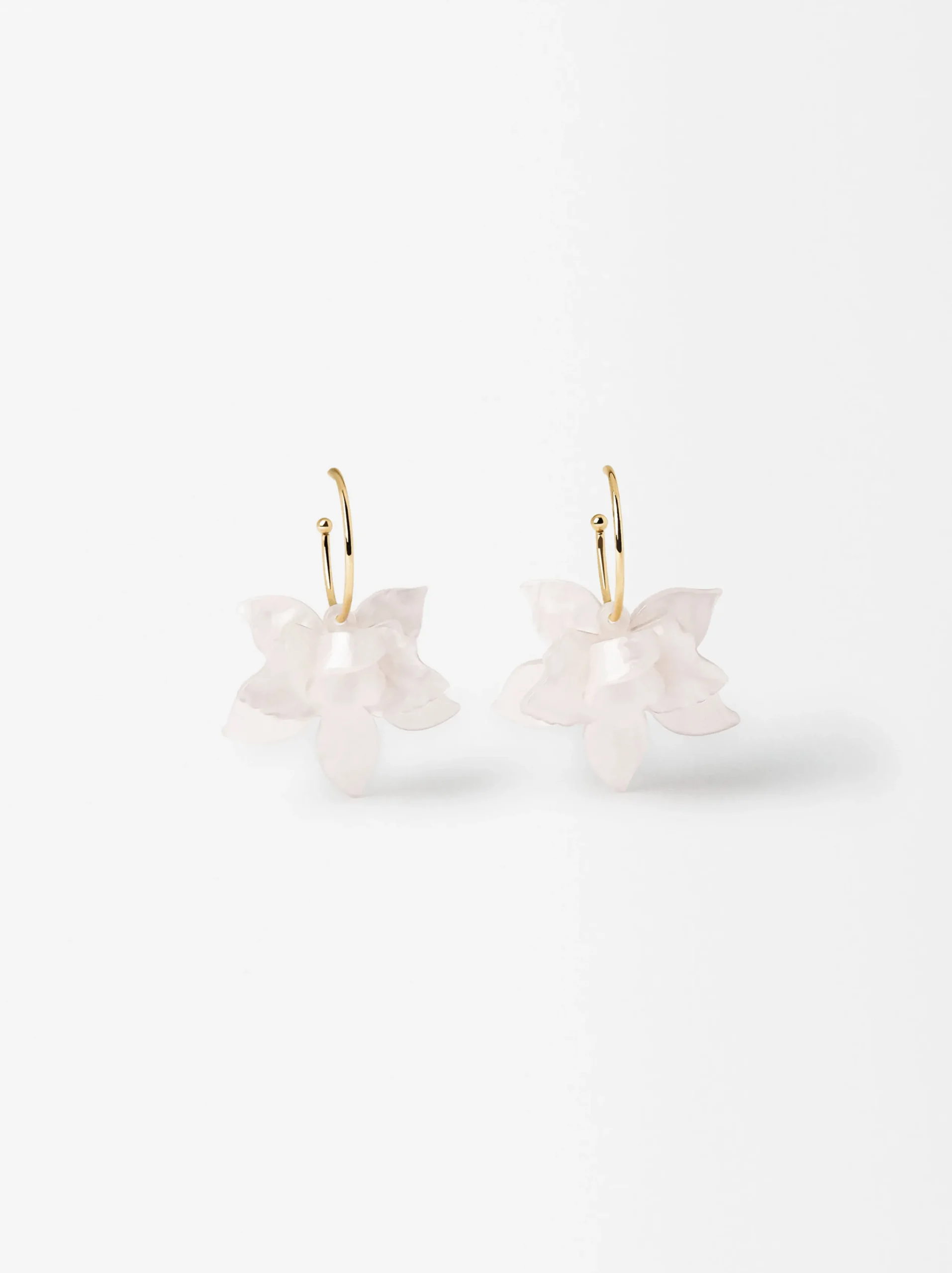 PARFOIS Pendientes De Aro Con Flor Rosa Best Sale