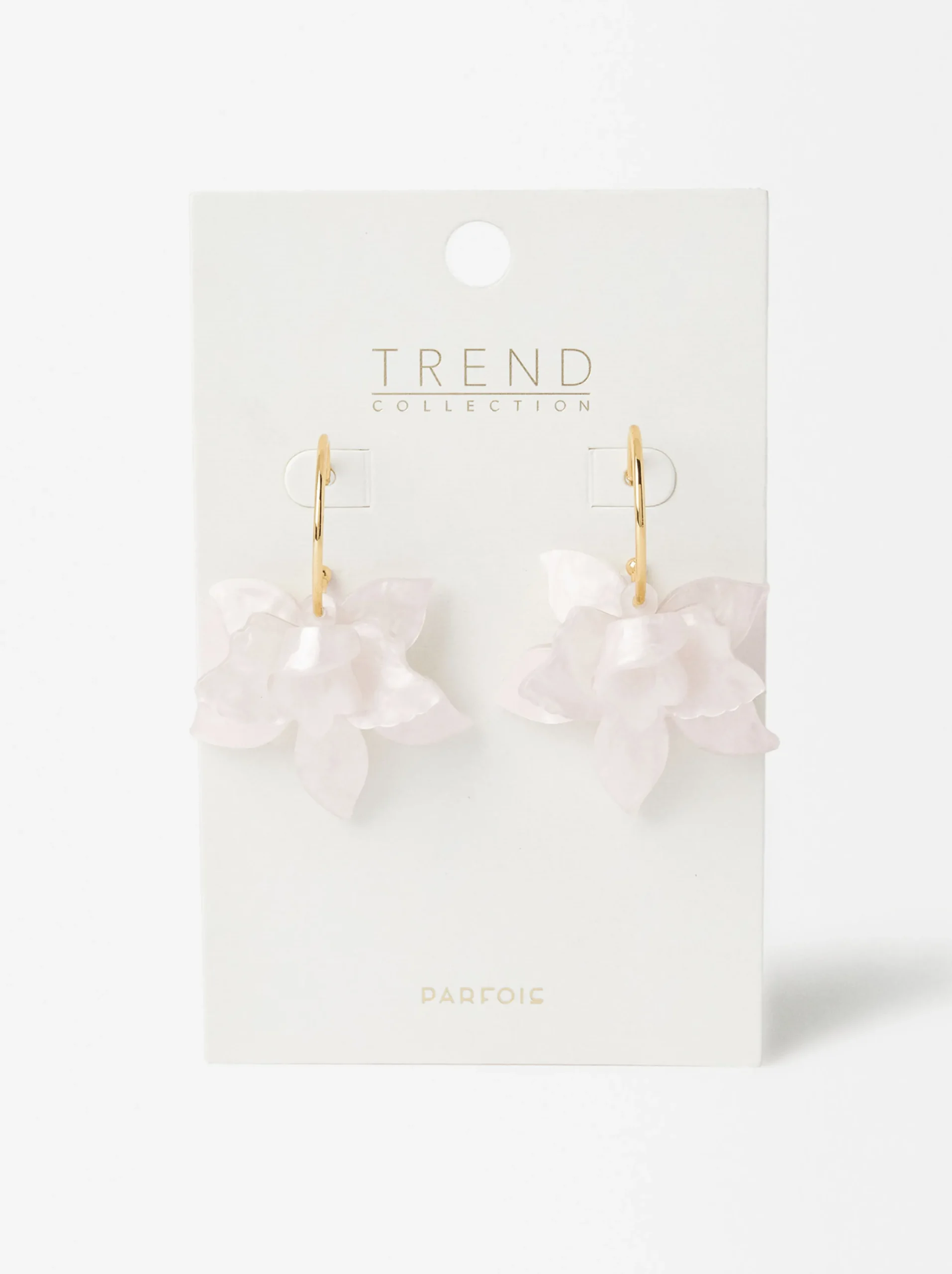 PARFOIS Pendientes De Aro Con Flor Rosa Best Sale