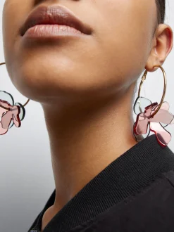 PARFOIS Pendientes De Aro Con Flor Multicor Cheap