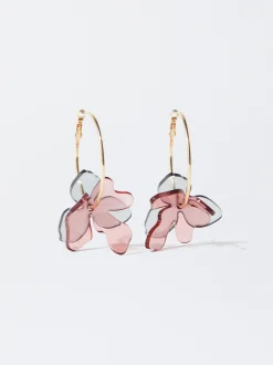 PARFOIS Pendientes De Aro Con Flor Multicor Cheap