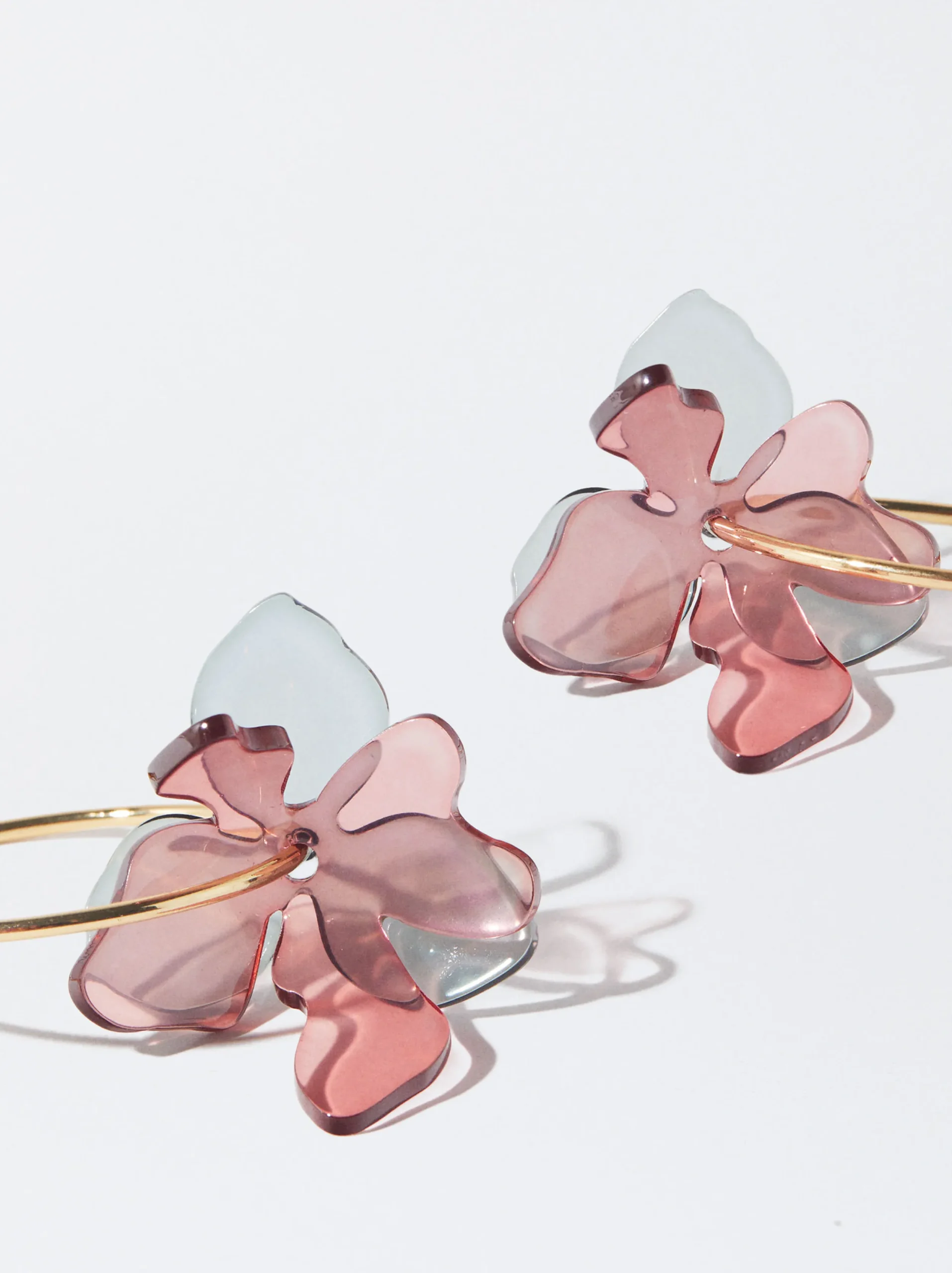 PARFOIS Pendientes De Aro Con Flor Multicor Cheap