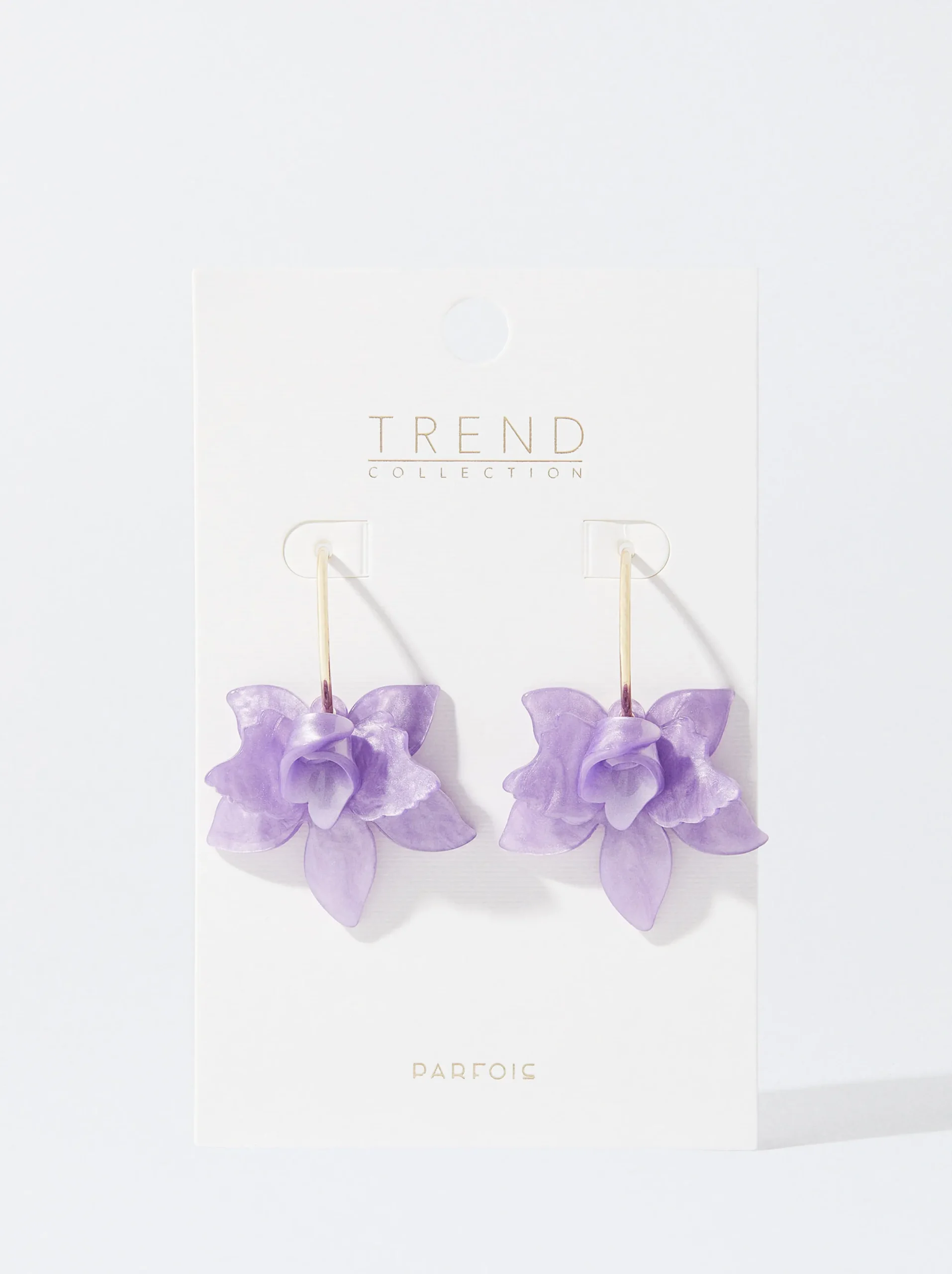 PARFOIS Pendientes De Aro Con Flor Violeta Flash Sale