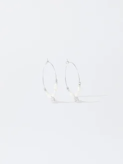 PARFOIS Pendientes De Aro Con Perla De Agua Dulce Plateado Clearance