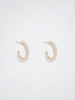 PARFOIS Pendientes De Aro Con Perlas Dorado Cheap