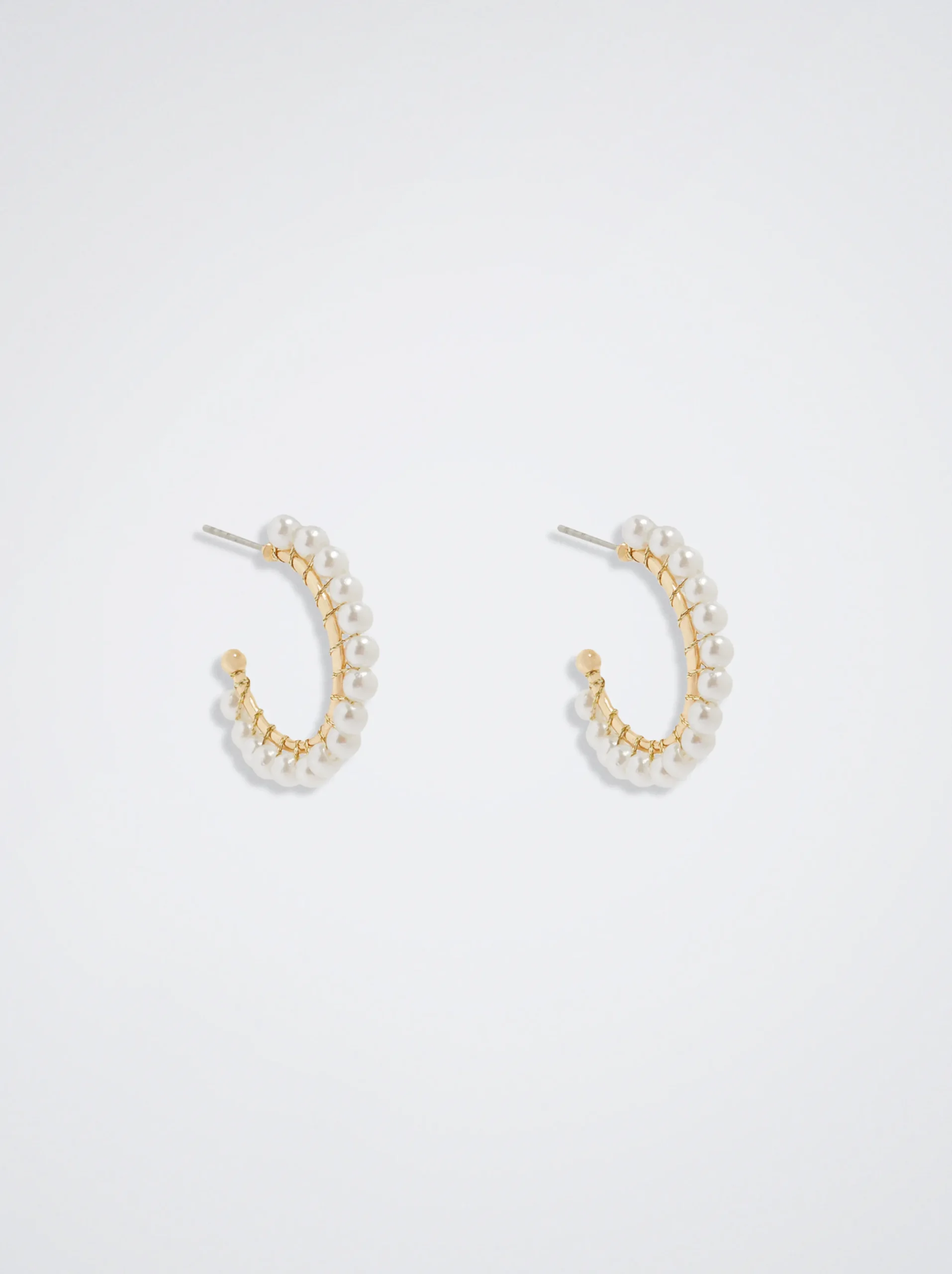 PARFOIS Pendientes De Aro Con Perlas Dorado Cheap