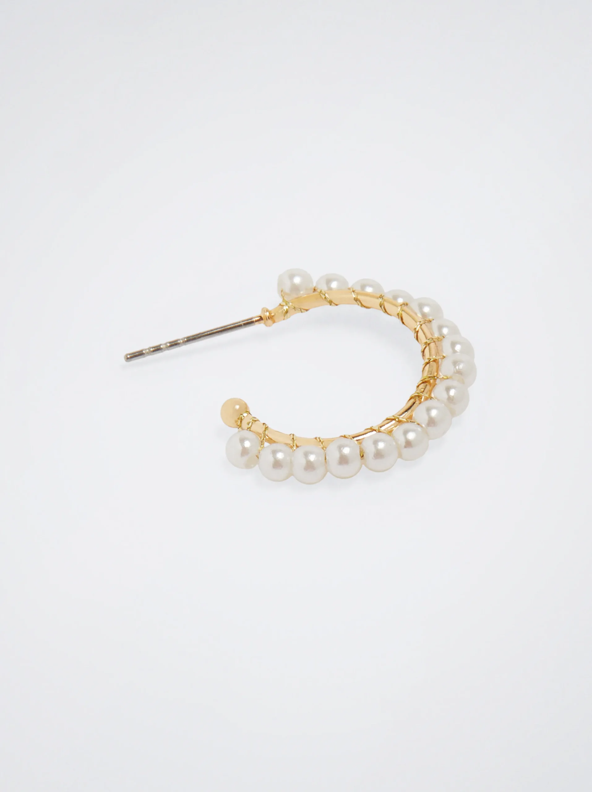 PARFOIS Pendientes De Aro Con Perlas Dorado Cheap