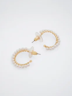 PARFOIS Pendientes De Aro Con Perlas Dorado Cheap