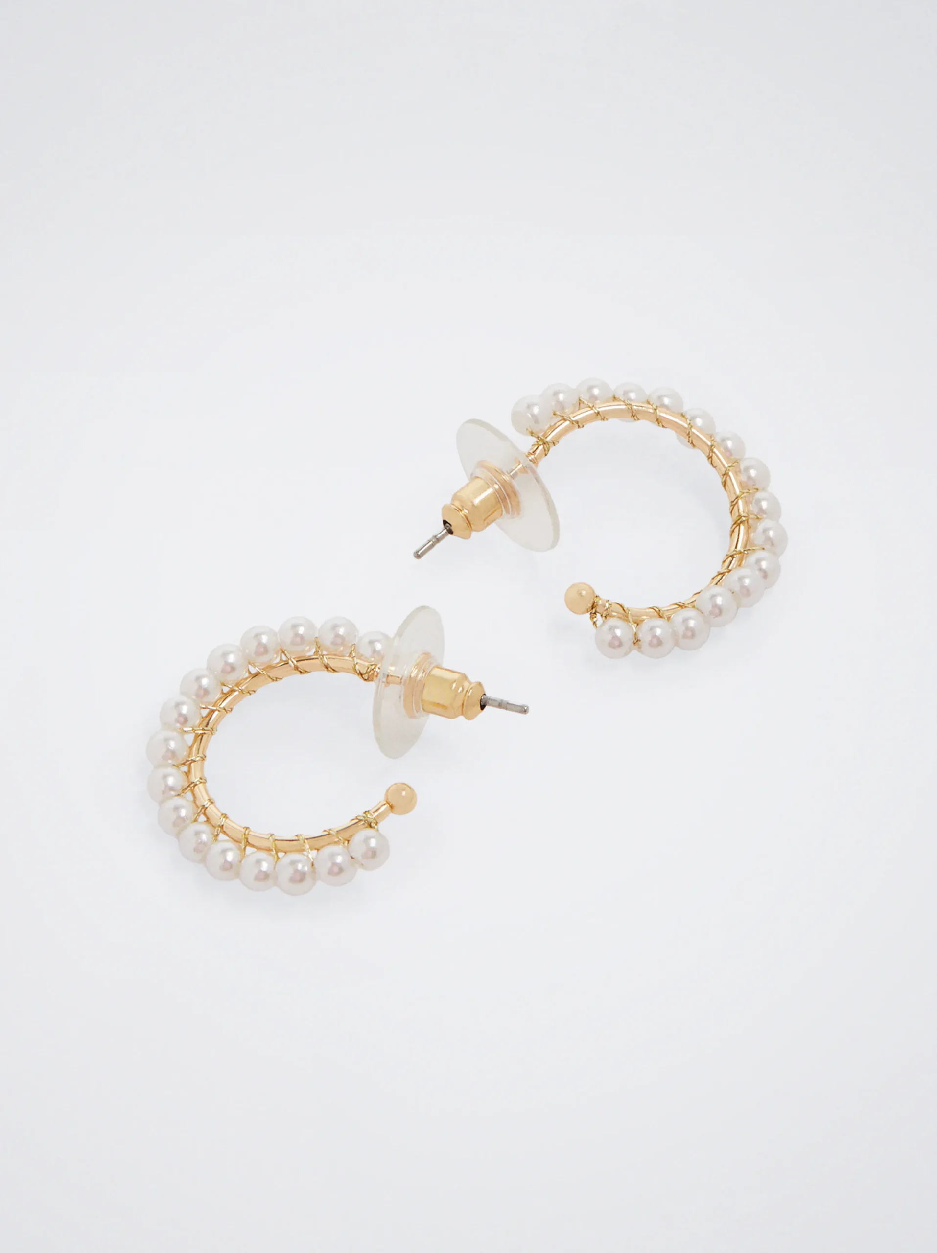 PARFOIS Pendientes De Aro Con Perlas Dorado Cheap