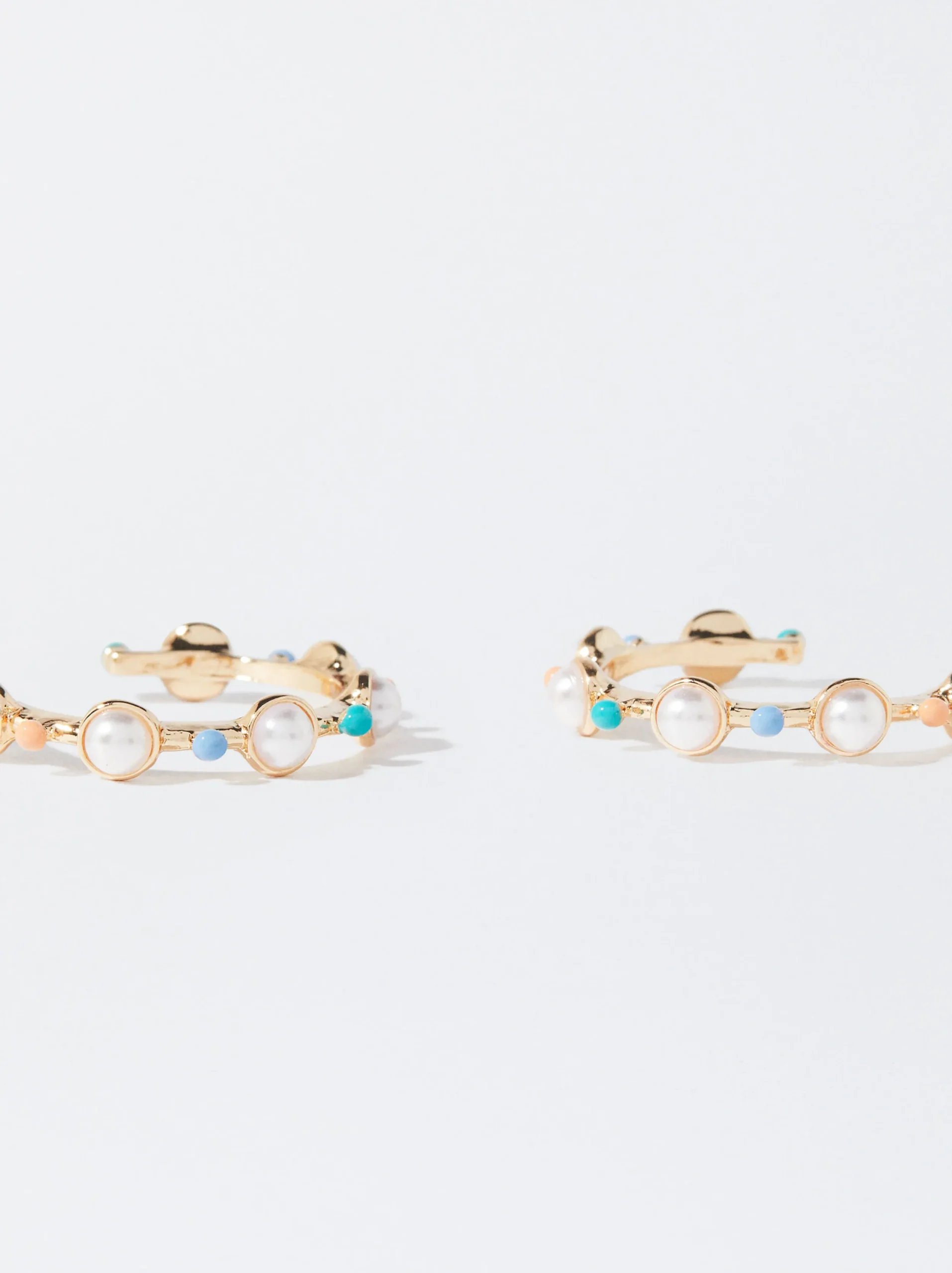 PARFOIS Pendientes De Aro Con Perlas Multicor Hot