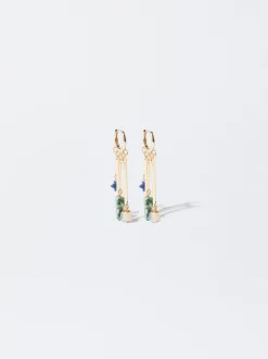 PARFOIS Pendientes De Aro Con Piedra Multicor Shop