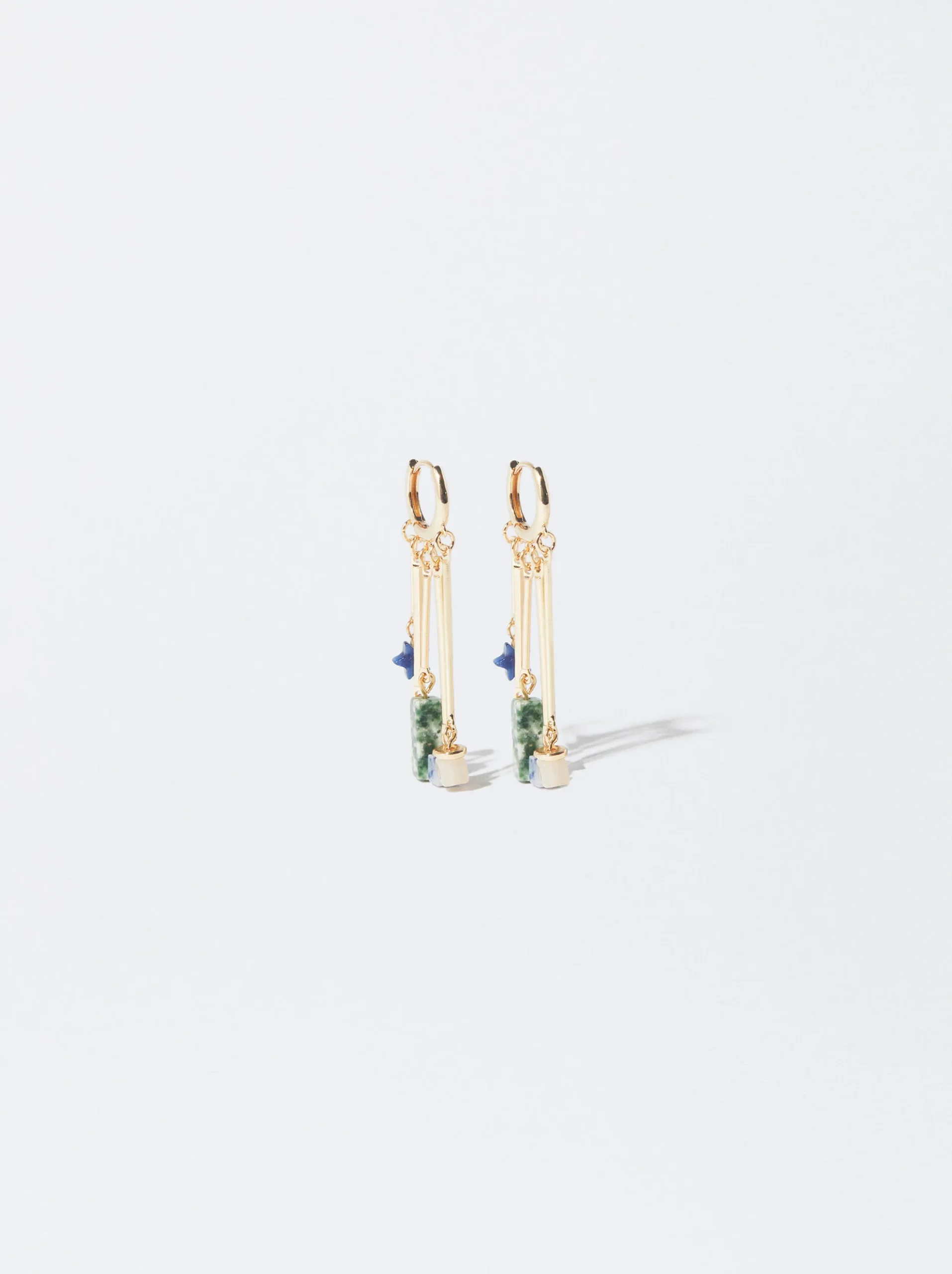 PARFOIS Pendientes De Aro Con Piedra Multicor Shop