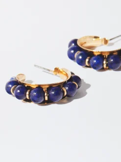 PARFOIS Pendientes De Aro Con Piedra Azul Online