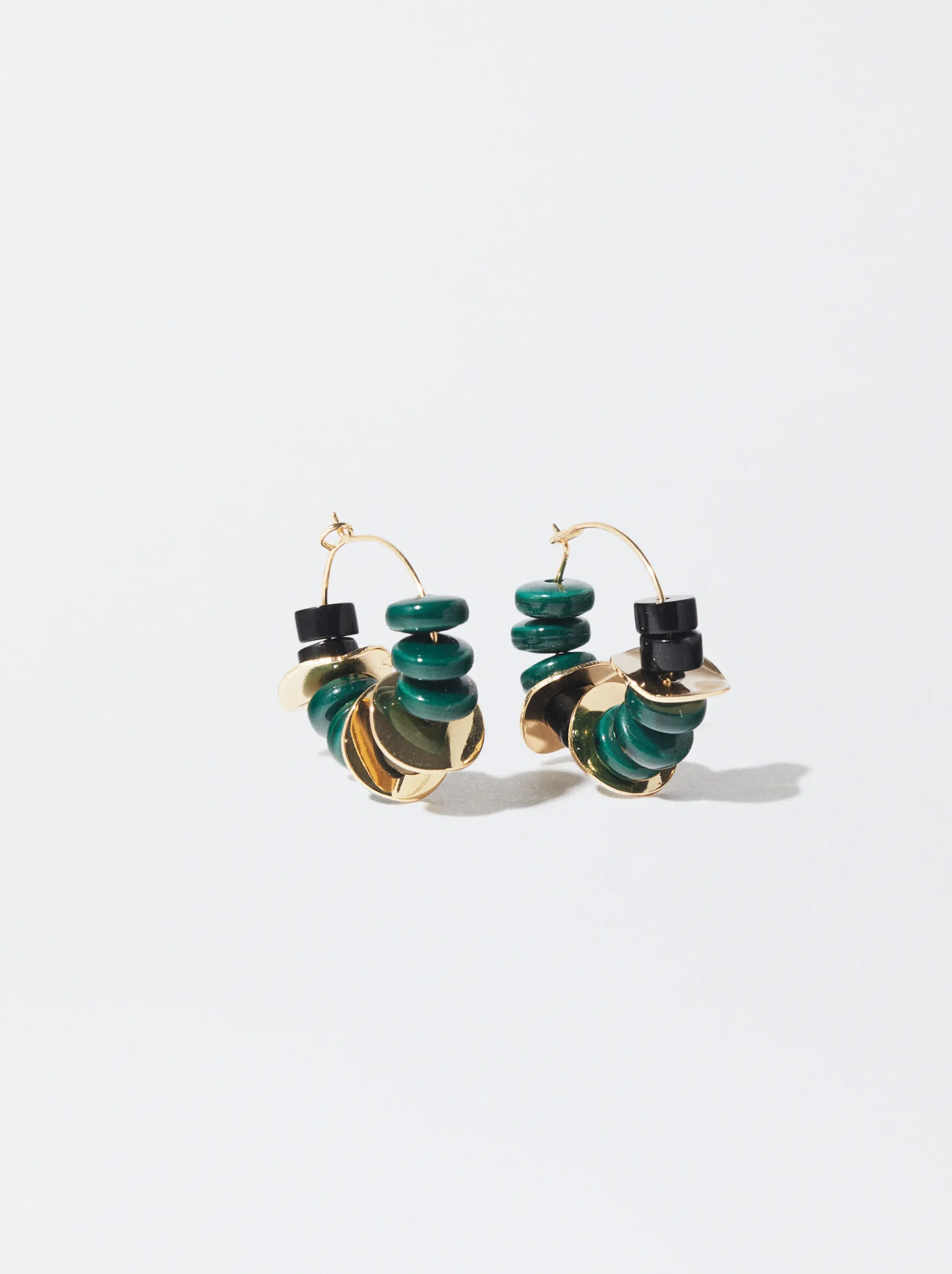 PARFOIS Pendientes De Aro Con Piedra Verde Store