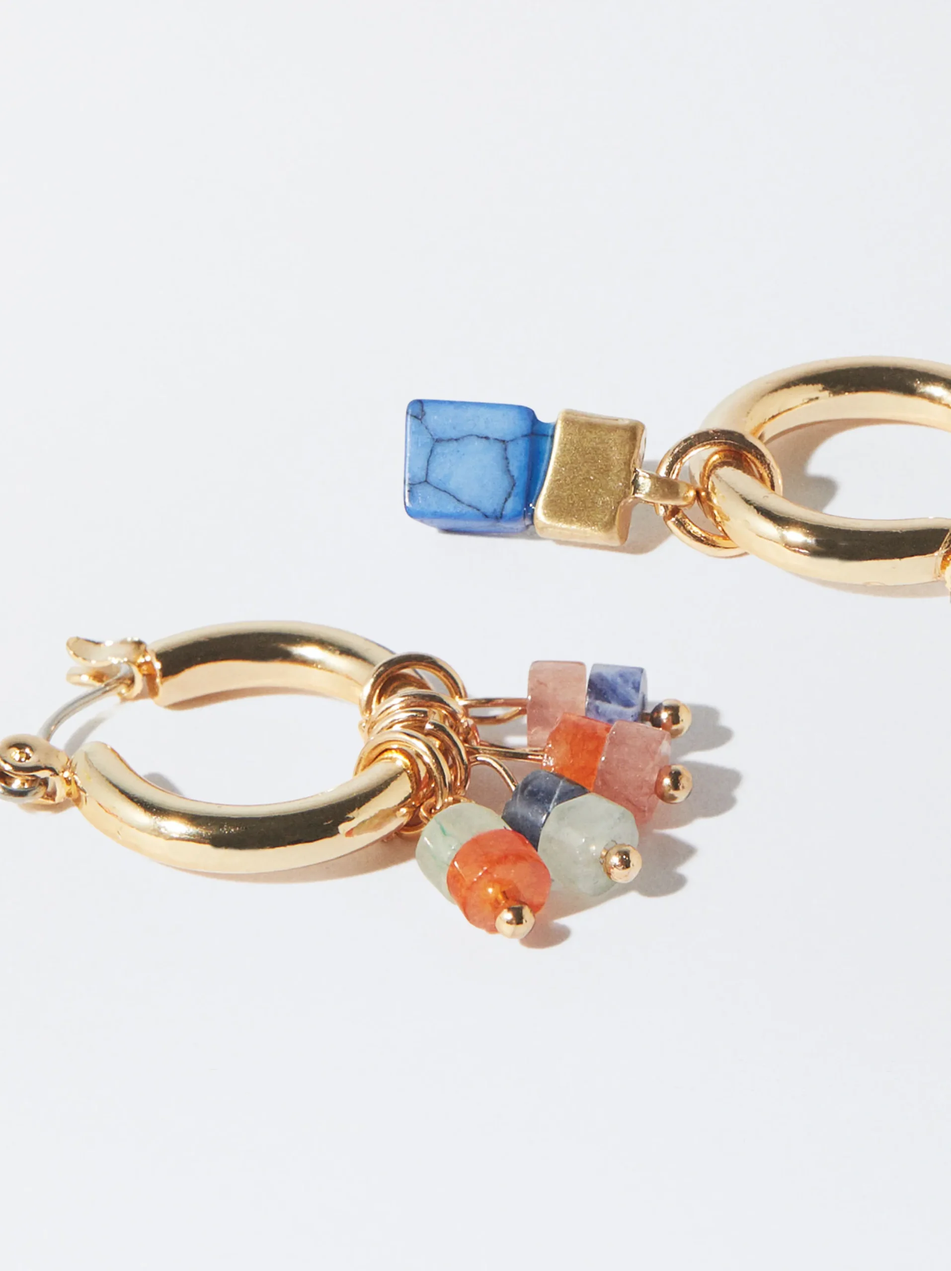 PARFOIS Pendientes De Aro Con Piedra Multicor Discount