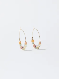 PARFOIS Pendientes De Aro Con Piedra Multicor Flash Sale
