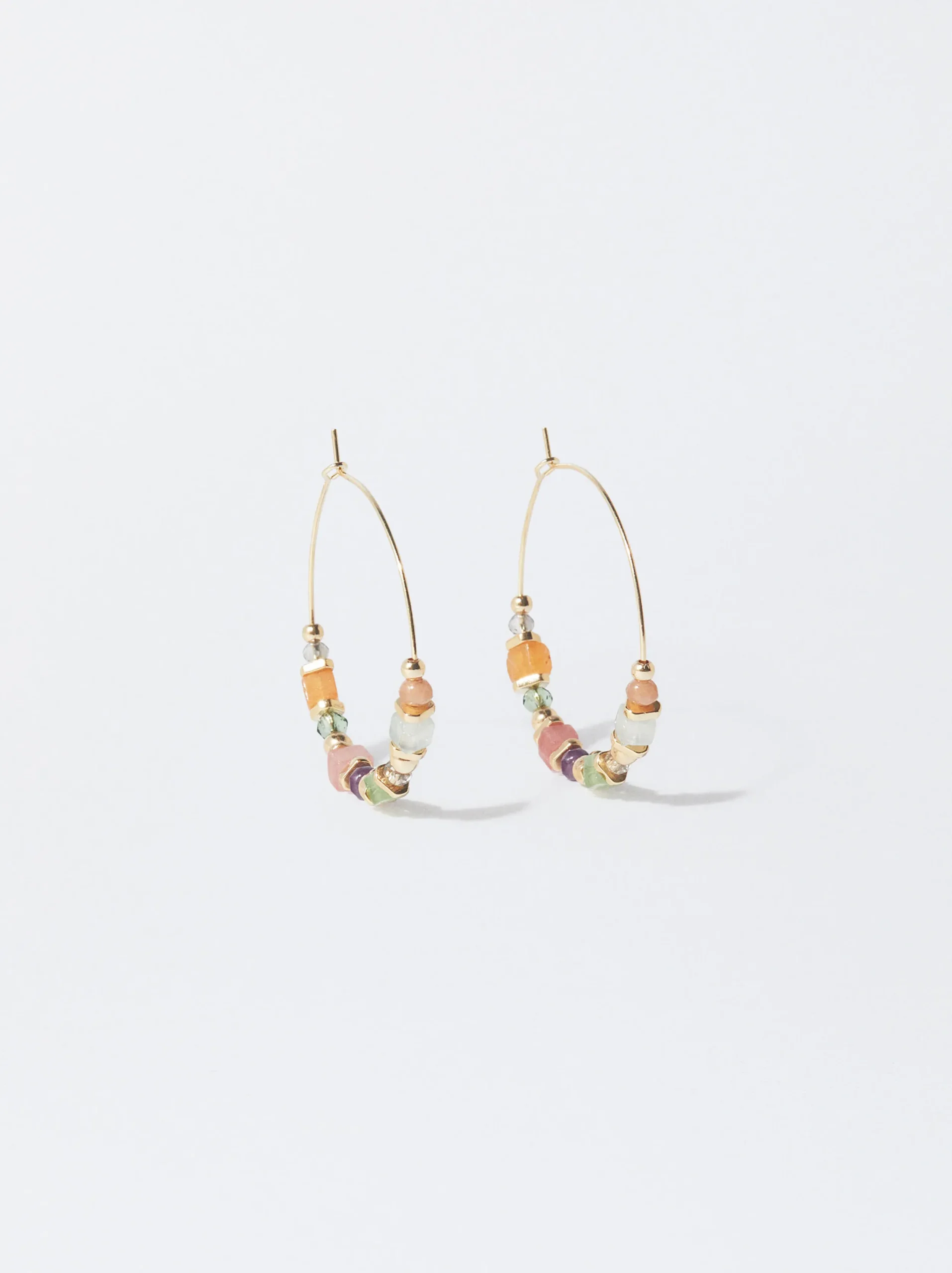 PARFOIS Pendientes De Aro Con Piedra Multicor Flash Sale