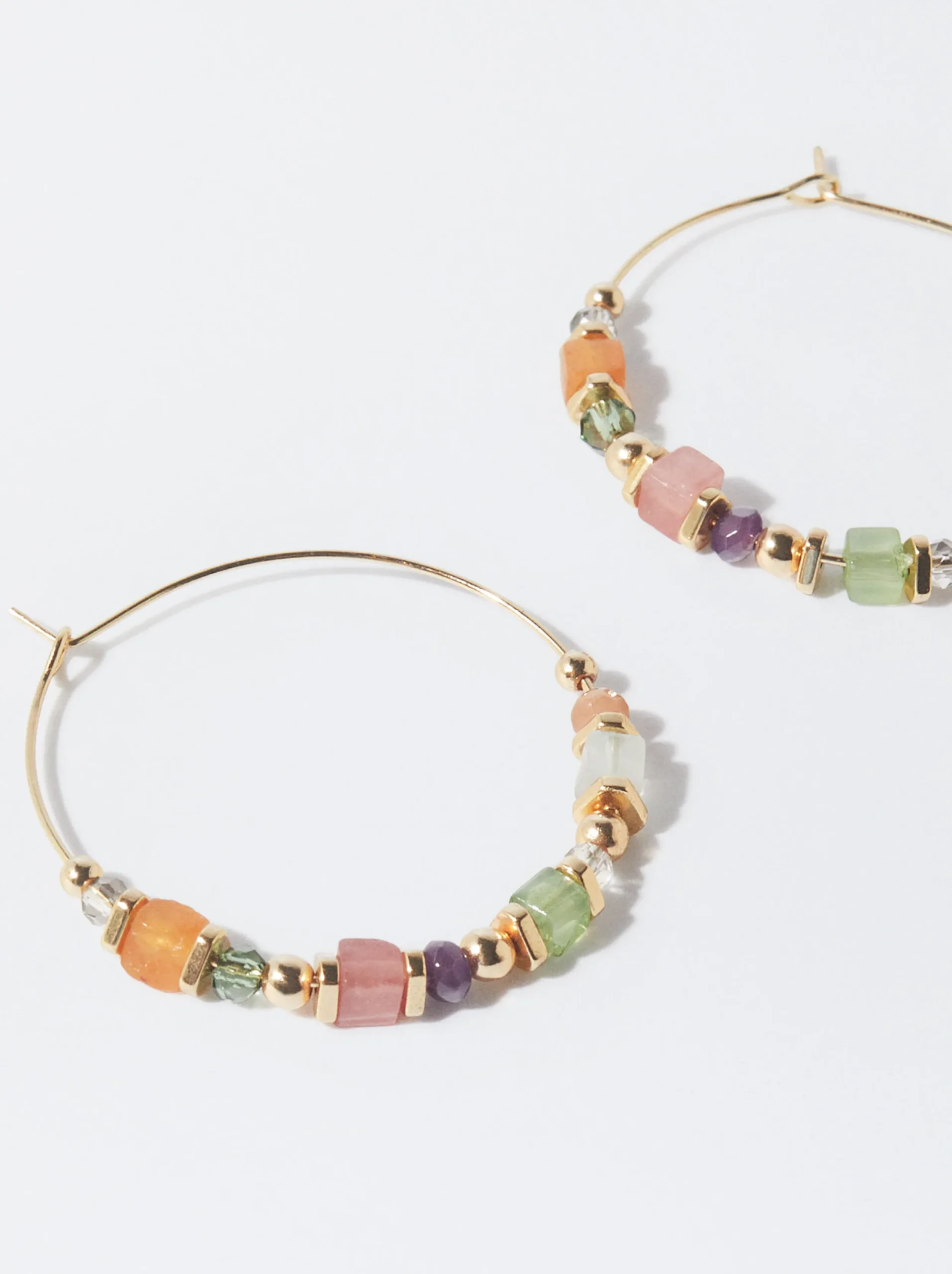 PARFOIS Pendientes De Aro Con Piedra Multicor Flash Sale