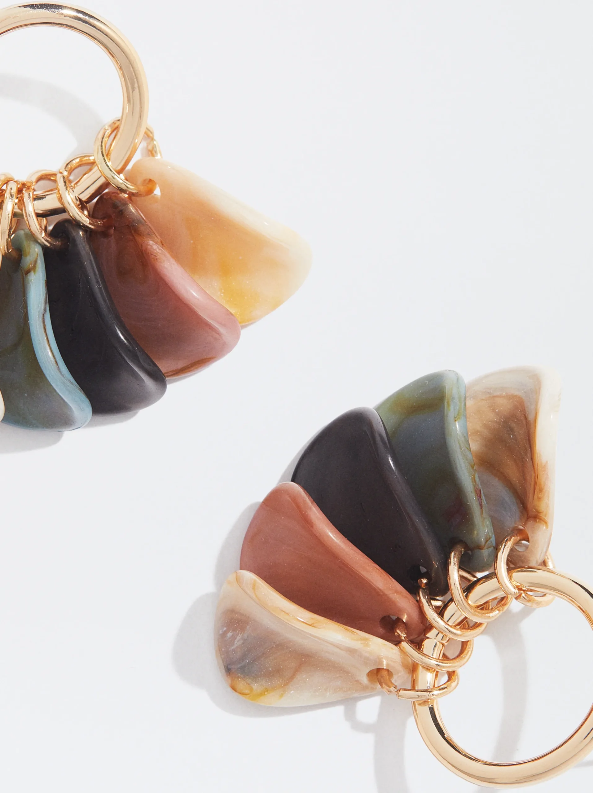 PARFOIS Pendientes De Aro Con Resina Multicor Online