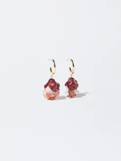 PARFOIS Pendientes De Aro Con Resina Multicor Best Sale