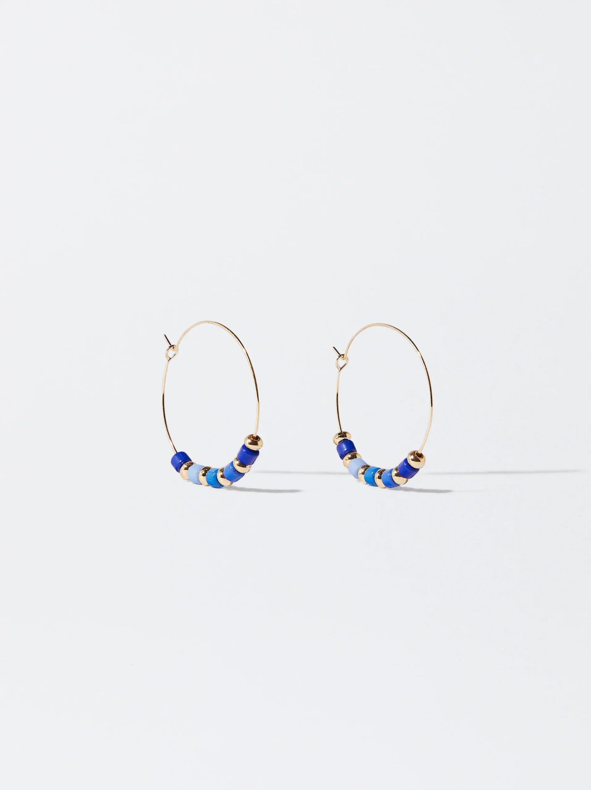 PARFOIS Pendientes De Aro Con Resina Azul Hot