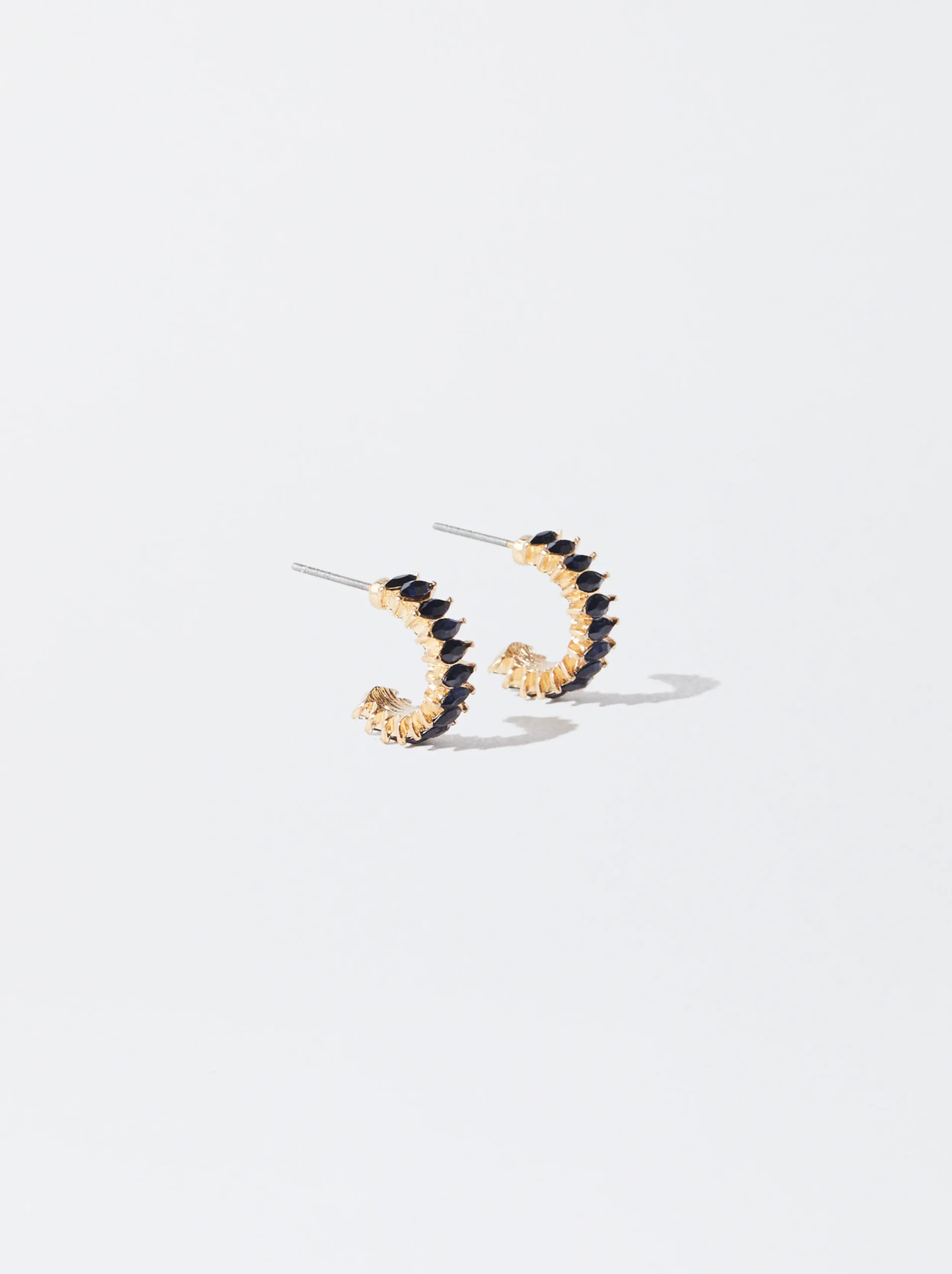 PARFOIS Pendientes De Aro Con Resina Azul Store