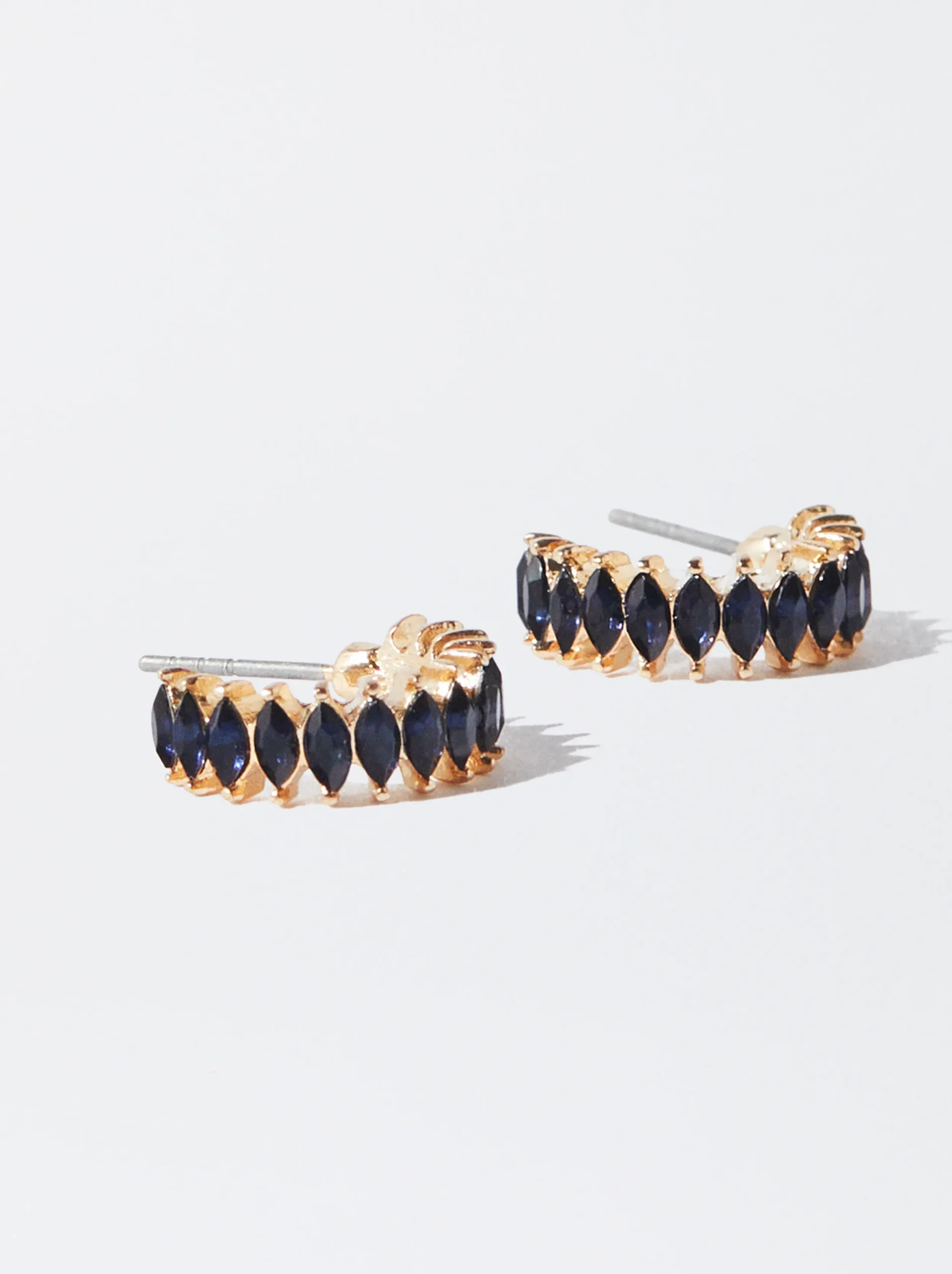 PARFOIS Pendientes De Aro Con Resina Azul Store