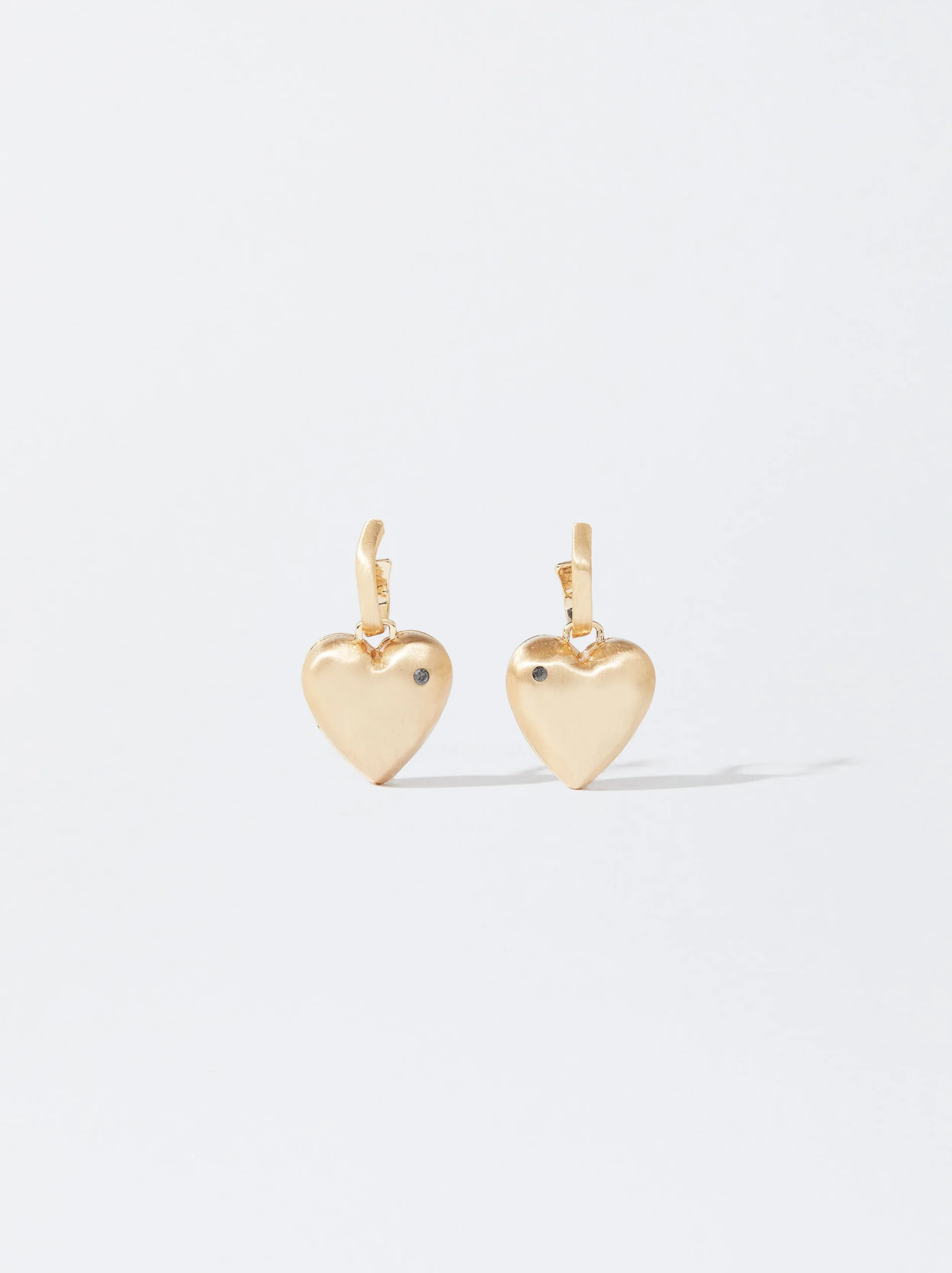PARFOIS Pendientes De Aro Corazón Con Circonitas Dorado Flash Sale