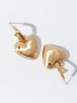 PARFOIS Pendientes De Aro Coraz&oacute;n Con Circonitas Dorado Flash Sale