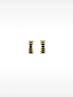 PARFOIS Pendientes De Aro Cortos Irregulares Negro Shop