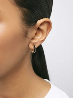 PARFOIS Pendientes De Aro Cortos Irregulares Negro Shop