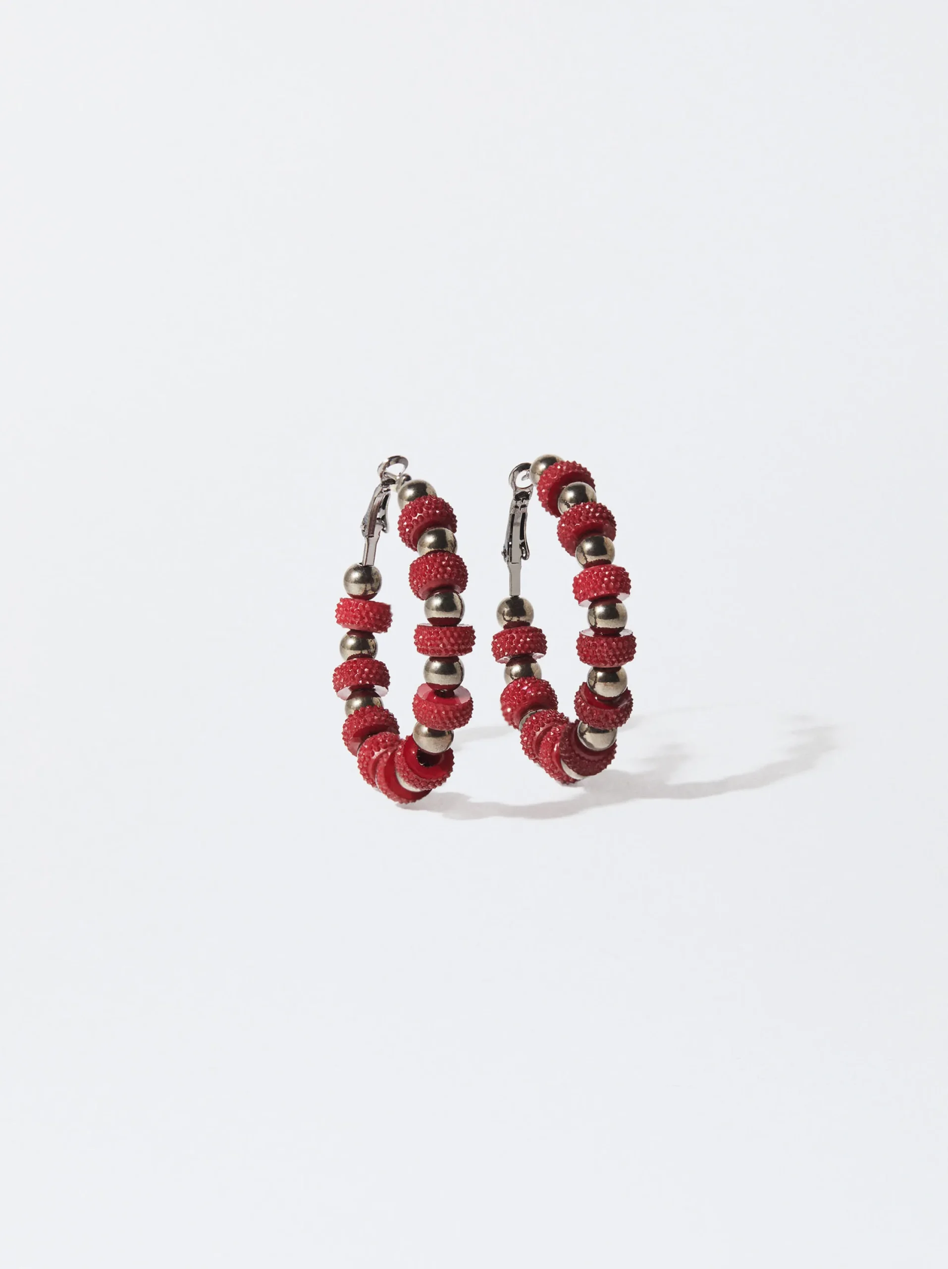 PARFOIS Pendientes De Aro Cortos Con Strass Multicor New