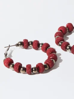 PARFOIS Pendientes De Aro Cortos Con Strass Multicor New