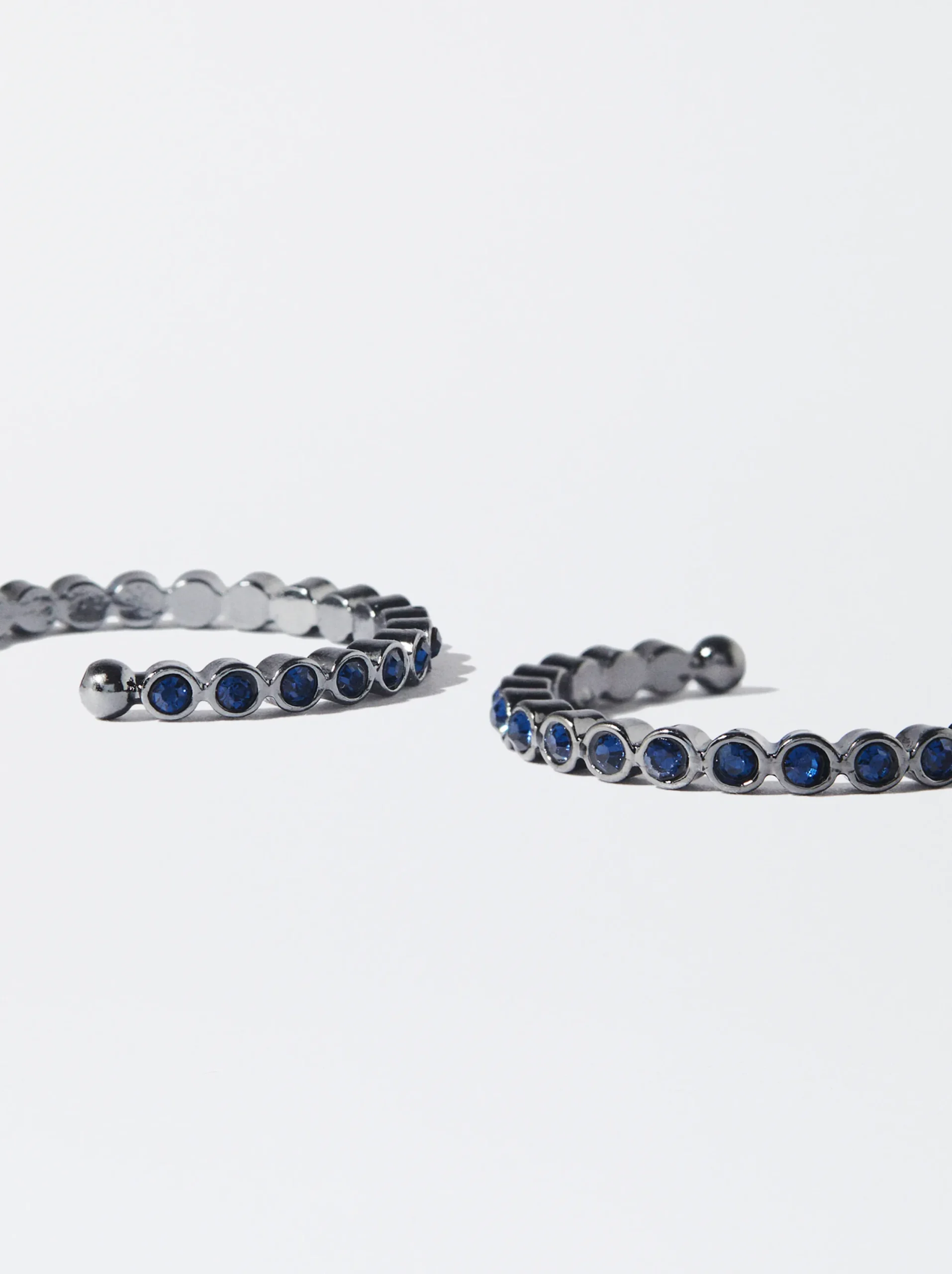 PARFOIS Pendientes De Aro Cortos Con Strass Azul Hot